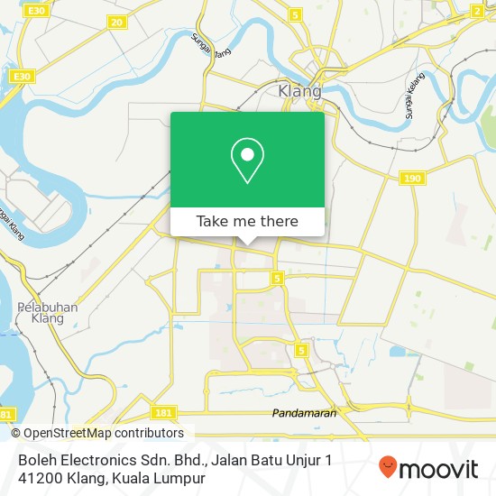 Boleh Electronics Sdn. Bhd., Jalan Batu Unjur 1 41200 Klang map