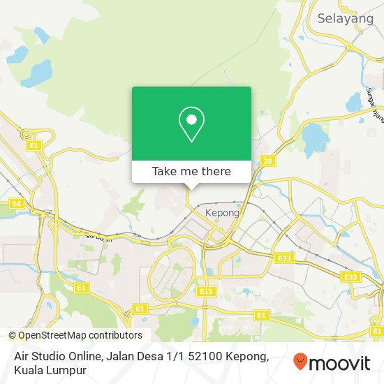 Peta Air Studio Online, Jalan Desa 1 / 1 52100 Kepong