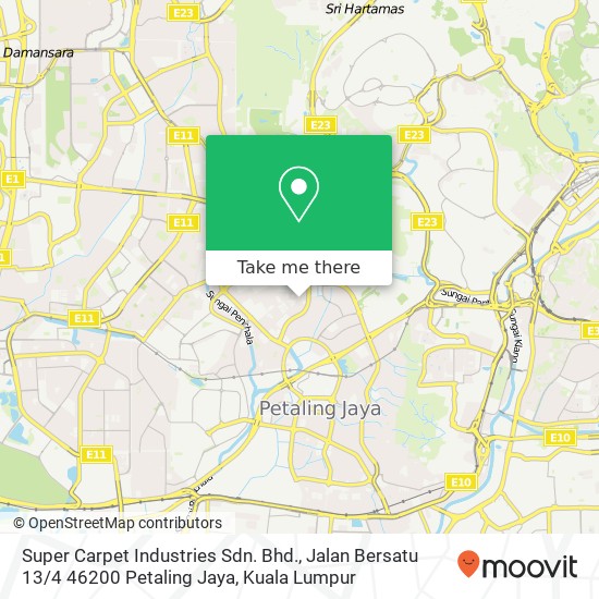Super Carpet Industries Sdn. Bhd., Jalan Bersatu 13 / 4 46200 Petaling Jaya map