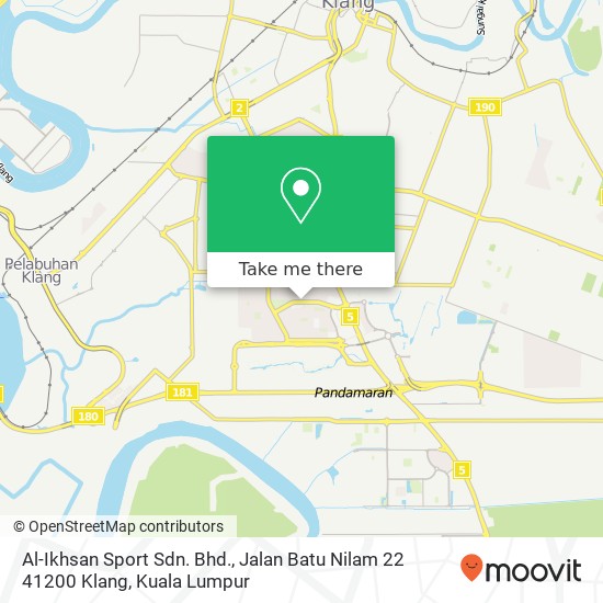 Al-Ikhsan Sport Sdn. Bhd., Jalan Batu Nilam 22 41200 Klang map