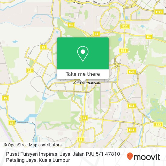 Peta Pusat Tuisyen Inspirasi Jaya, Jalan PJU 5 / 1 47810 Petaling Jaya