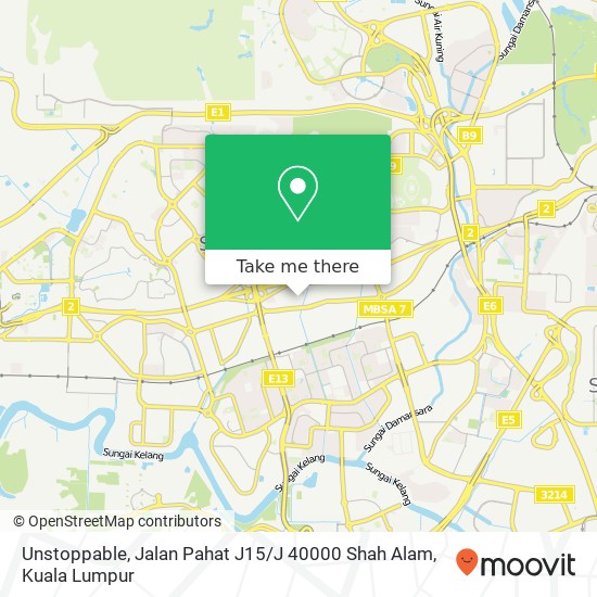 Peta Unstoppable, Jalan Pahat J15 / J 40000 Shah Alam