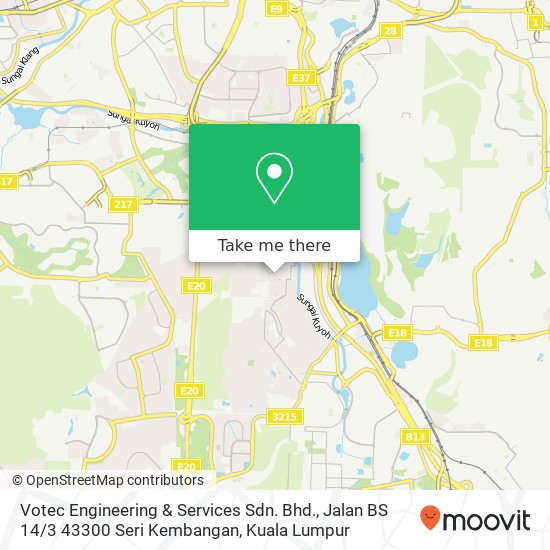 Peta Votec Engineering & Services Sdn. Bhd., Jalan BS 14 / 3 43300 Seri Kembangan