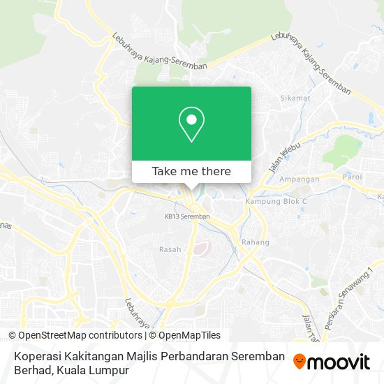 Koperasi Kakitangan Majlis Perbandaran Seremban Berhad map