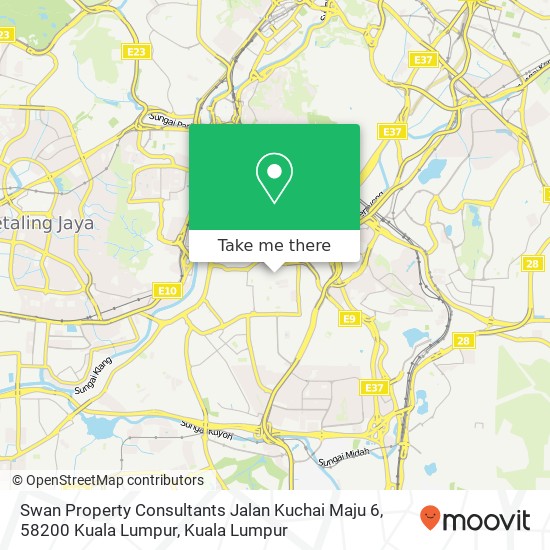 Peta Swan Property Consultants Jalan Kuchai Maju 6, 58200 Kuala Lumpur
