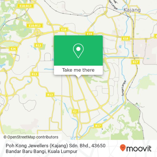 Poh Kong Jewellers (Kajang) Sdn. Bhd., 43650 Bandar Baru Bangi map