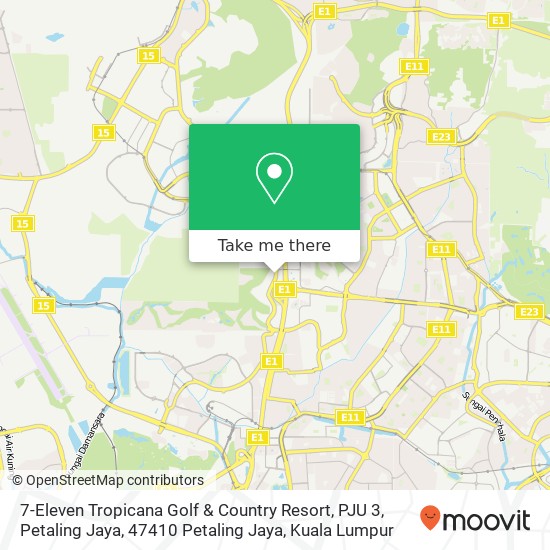 7-Eleven Tropicana Golf & Country Resort, PJU 3, Petaling Jaya, 47410 Petaling Jaya map