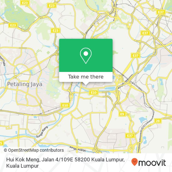 Peta Hui Kok Meng, Jalan 4 / 109E 58200 Kuala Lumpur