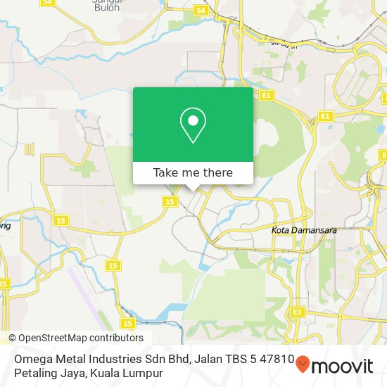 Omega Metal Industries Sdn Bhd, Jalan TBS 5 47810 Petaling Jaya map