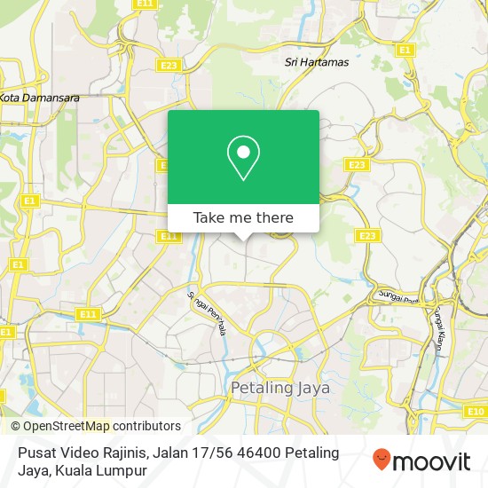 Peta Pusat Video Rajinis, Jalan 17 / 56 46400 Petaling Jaya