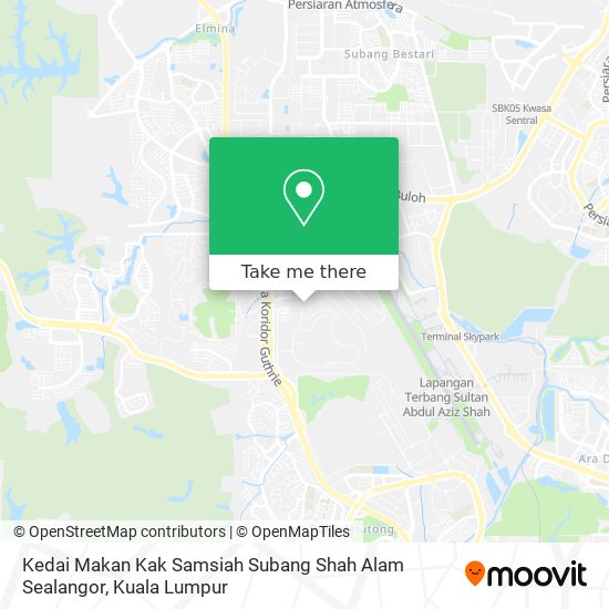 Peta Kedai Makan Kak Samsiah Subang Shah Alam Sealangor