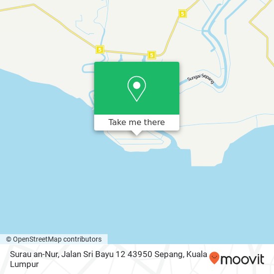 Peta Surau an-Nur, Jalan Sri Bayu 12 43950 Sepang