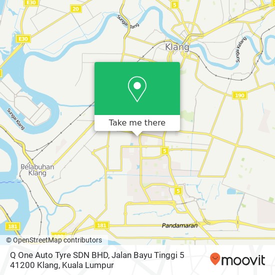 Q One Auto Tyre SDN BHD, Jalan Bayu Tinggi 5 41200 Klang map