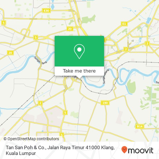Peta Tan San Poh & Co., Jalan Raya Timur 41000 Klang