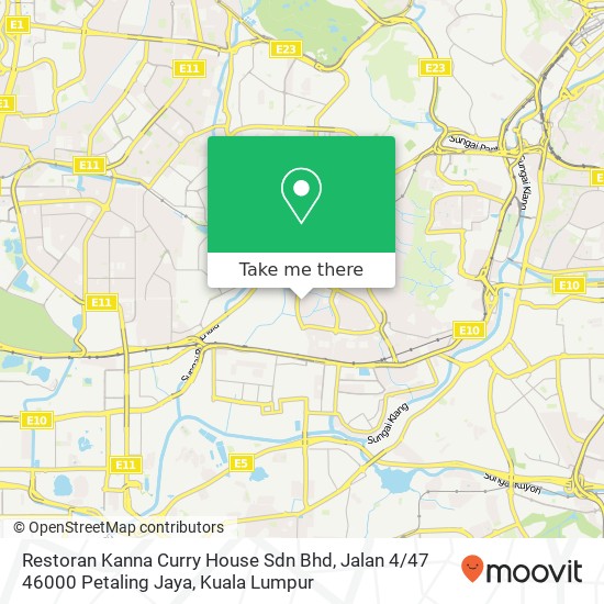 Peta Restoran Kanna Curry House Sdn Bhd, Jalan 4 / 47 46000 Petaling Jaya