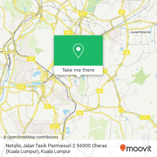 Peta Netqlix, Jalan Tasik Permaisuri 2 56000 Cheras (Kuala Lumpur)