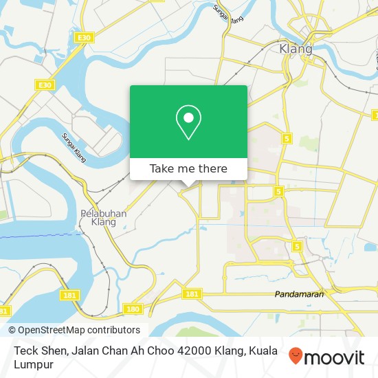 Peta Teck Shen, Jalan Chan Ah Choo 42000 Klang
