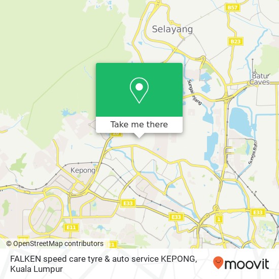 FALKEN speed care tyre & auto service KEPONG map