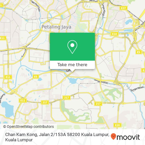 Peta Chan Kam Kong, Jalan 2 / 153A 58200 Kuala Lumpur