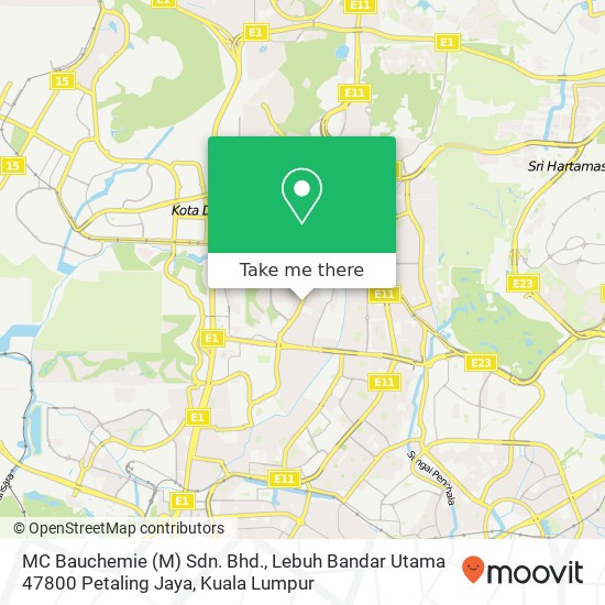 Peta MC Bauchemie (M) Sdn. Bhd., Lebuh Bandar Utama 47800 Petaling Jaya