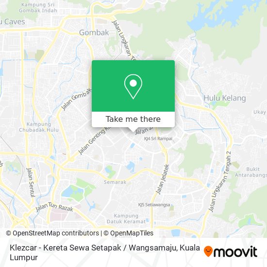 Peta Klezcar - Kereta Sewa Setapak / Wangsamaju