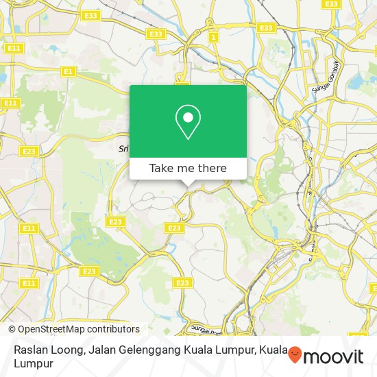 Peta Raslan Loong, Jalan Gelenggang Kuala Lumpur