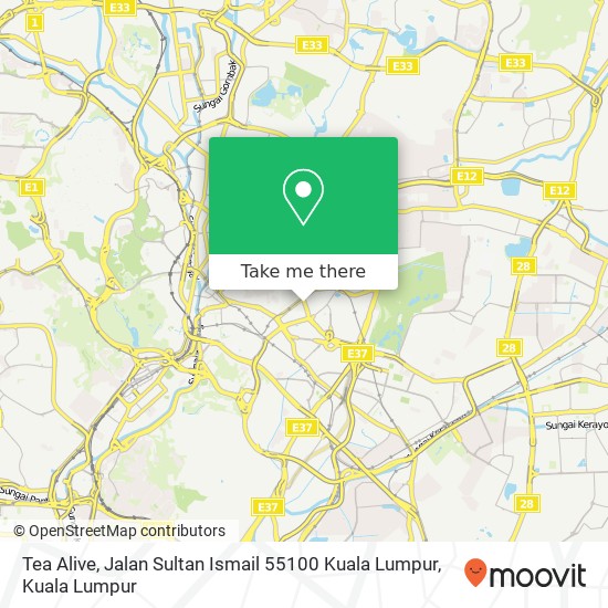 Peta Tea Alive, Jalan Sultan Ismail 55100 Kuala Lumpur
