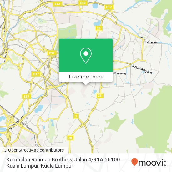 Peta Kumpulan Rahman Brothers, Jalan 4 / 91A 56100 Kuala Lumpur