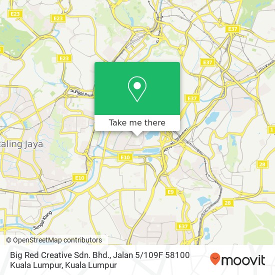 Peta Big Red Creative Sdn. Bhd., Jalan 5 / 109F 58100 Kuala Lumpur