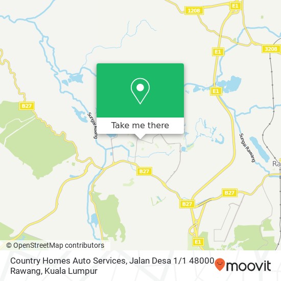 Peta Country Homes Auto Services, Jalan Desa 1 / 1 48000 Rawang