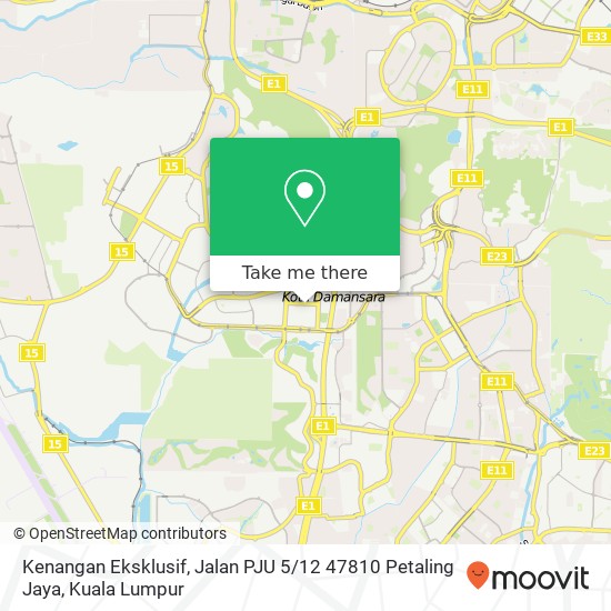 Kenangan Eksklusif, Jalan PJU 5 / 12 47810 Petaling Jaya map