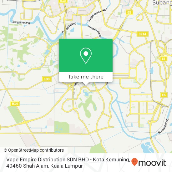 Peta Vape Empire Distribution SDN BHD - Kota Kemuning, 40460 Shah Alam