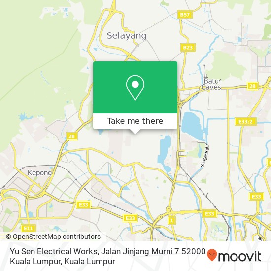 Yu Sen Electrical Works, Jalan Jinjang Murni 7 52000 Kuala Lumpur map