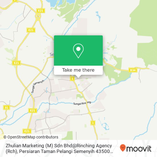 Zhulian Marketing (M) Sdn Bhd@Rinching Agency (Rch), Persiaran Taman Pelangi Semenyih 43500 Semenyih map