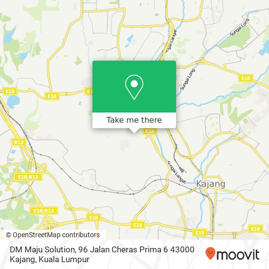Peta DM Maju Solution, 96 Jalan Cheras Prima 6 43000 Kajang
