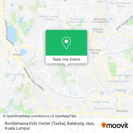 Peta Bondamama Kids Center (Taska), Balakong Jaya