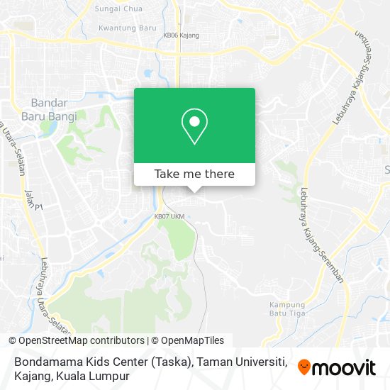 Peta Bondamama Kids Center (Taska), Taman Universiti, Kajang