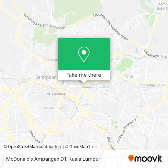 Peta McDonald's Ampangan DT