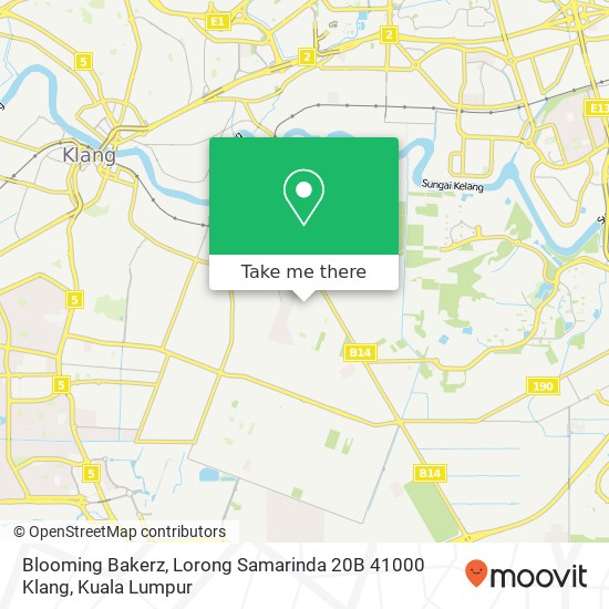 Peta Blooming Bakerz, Lorong Samarinda 20B 41000 Klang