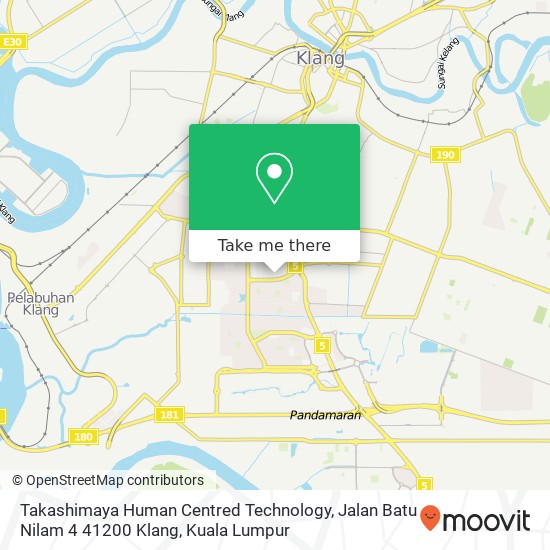 Peta Takashimaya Human Centred Technology, Jalan Batu Nilam 4 41200 Klang