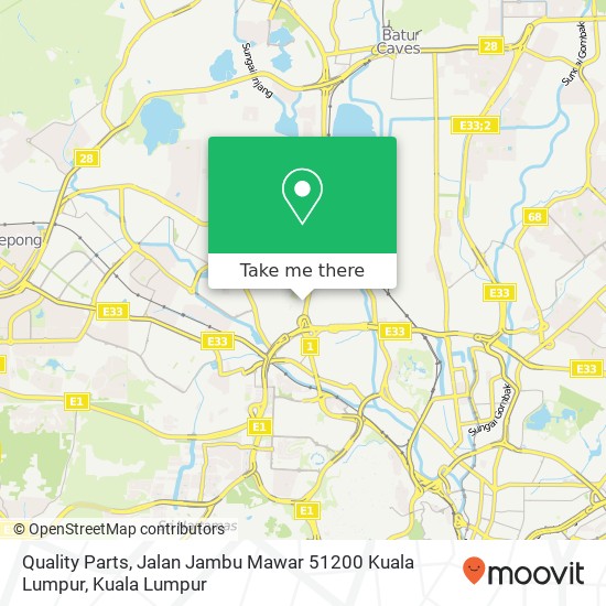 Peta Quality Parts, Jalan Jambu Mawar 51200 Kuala Lumpur