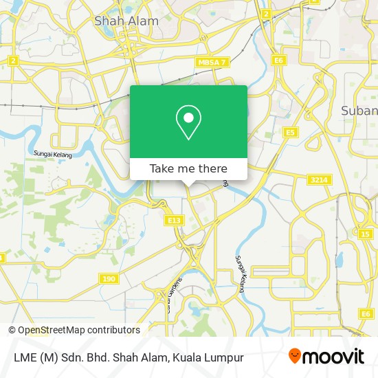 LME (M) Sdn. Bhd. Shah Alam map