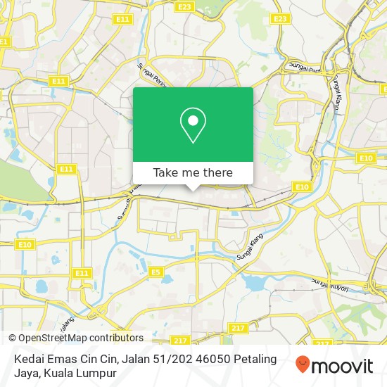 Peta Kedai Emas Cin Cin, Jalan 51 / 202 46050 Petaling Jaya