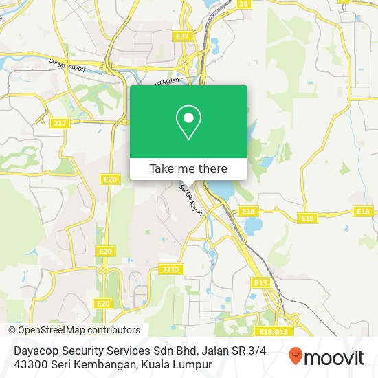 Peta Dayacop Security Services Sdn Bhd, Jalan SR 3 / 4 43300 Seri Kembangan