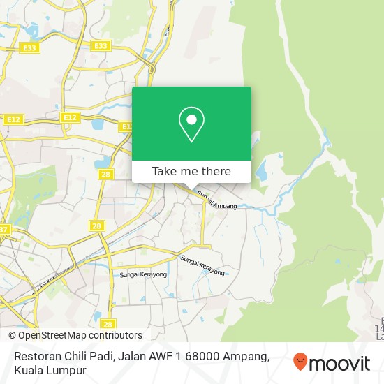 Restoran Chili Padi, Jalan AWF 1 68000 Ampang map