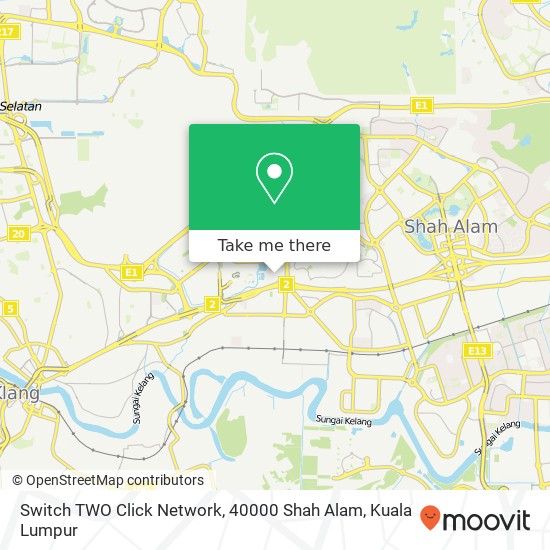 Switch TWO Click Network, 40000 Shah Alam map