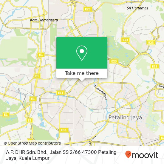Peta A.P. DHR Sdn. Bhd., Jalan SS 2 / 66 47300 Petaling Jaya