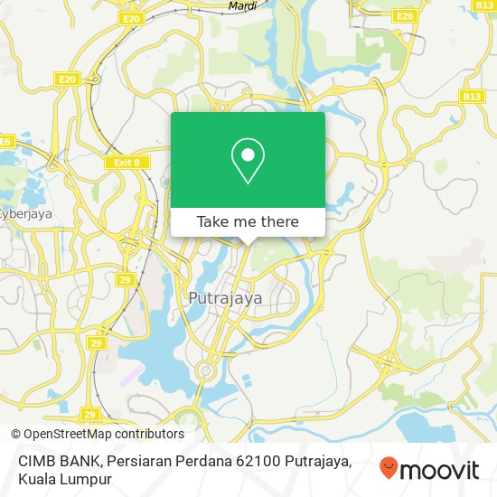 CIMB BANK, Persiaran Perdana 62100 Putrajaya map