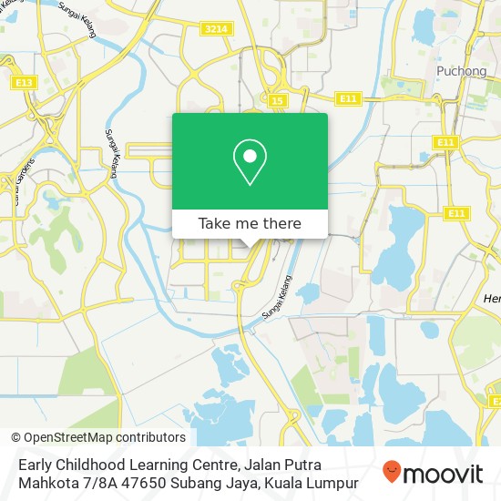 Early Childhood Learning Centre, Jalan Putra Mahkota 7 / 8A 47650 Subang Jaya map