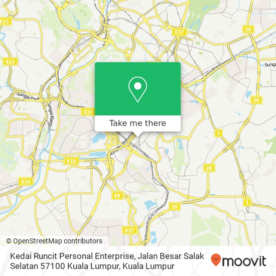 Peta Kedai Runcit Personal Enterprise, Jalan Besar Salak Selatan 57100 Kuala Lumpur
